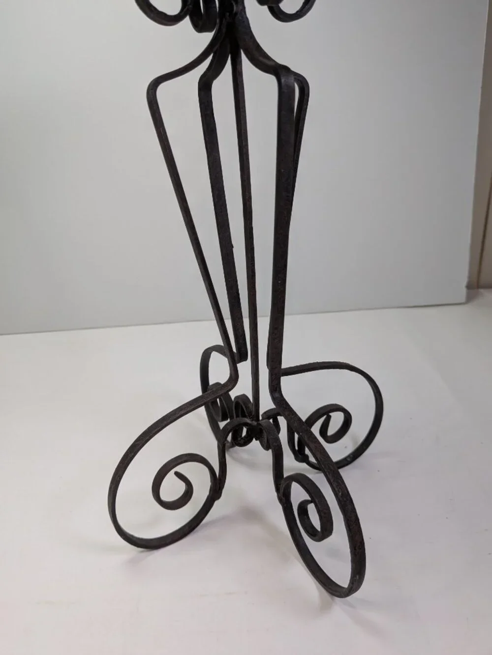Vintage Wrought Iron Pillar Candle Holder Stand 12